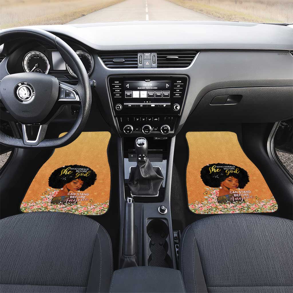 Personalized African Black Women Car Mats She Who Kneels Before God