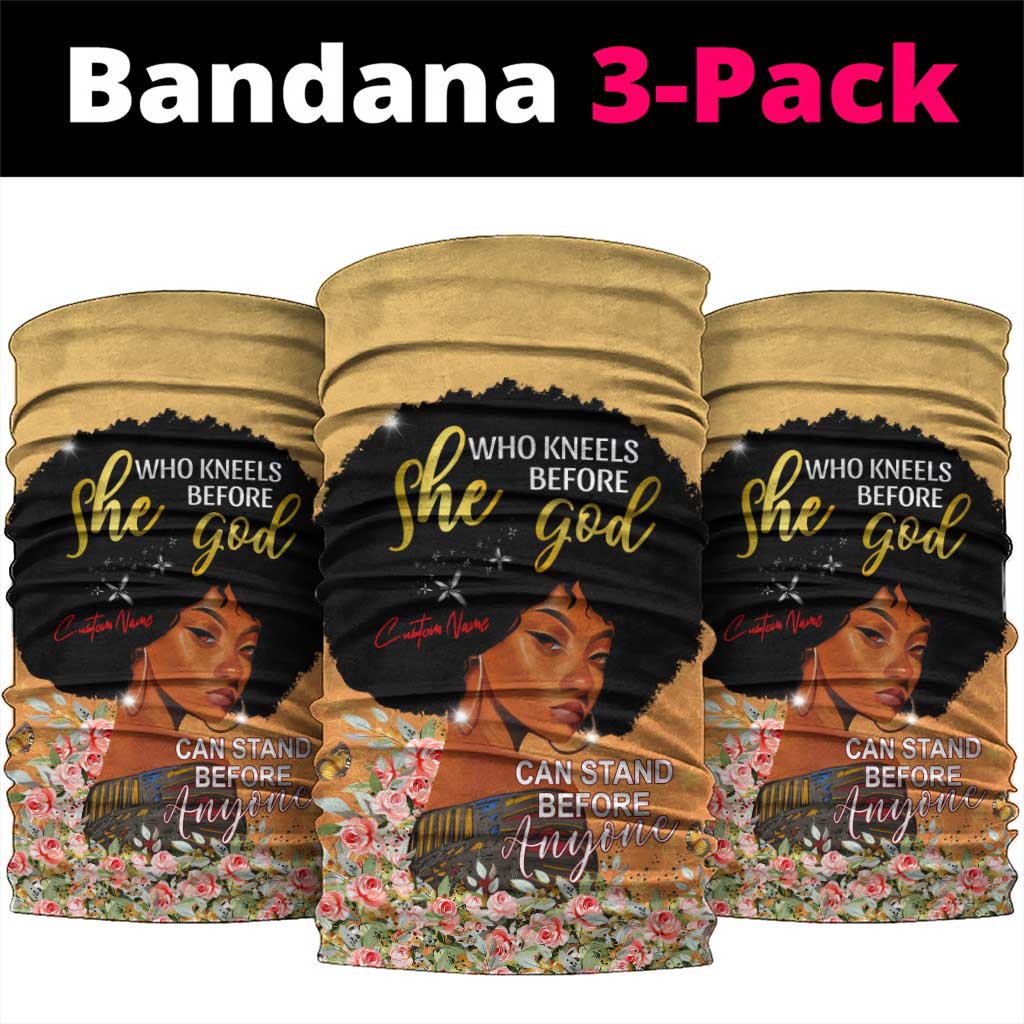 Personalized African Black Women Neck Gaiter She Who Kneels Before God DT02