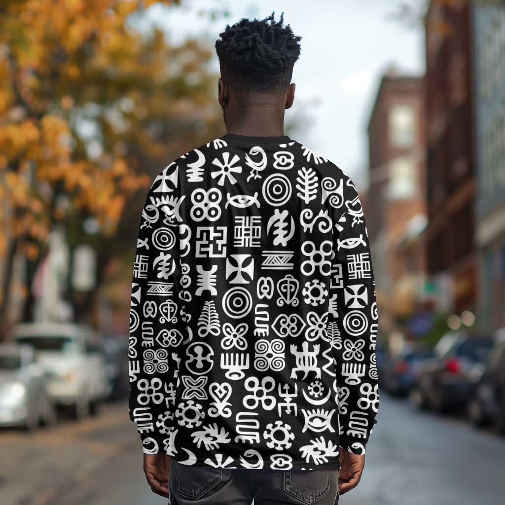 African Adinkra Long Sleeve Shirt - Mixed Pattern Symbols DT02