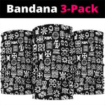 African Adinkra Neck Gaiter - Mixed Pattern Symbols - African Pride