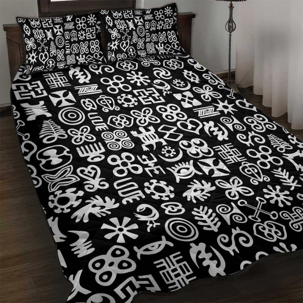 African Adinkra Quilt Bed Set - Mixed Pattern Symbols