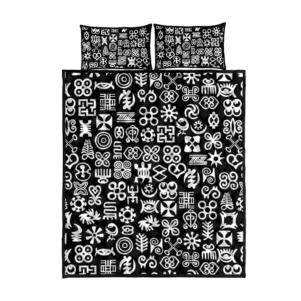 African Adinkra Quilt Bed Set - Mixed Pattern Symbols