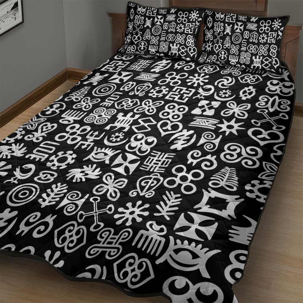 African Adinkra Quilt Bed Set - Mixed Pattern Symbols