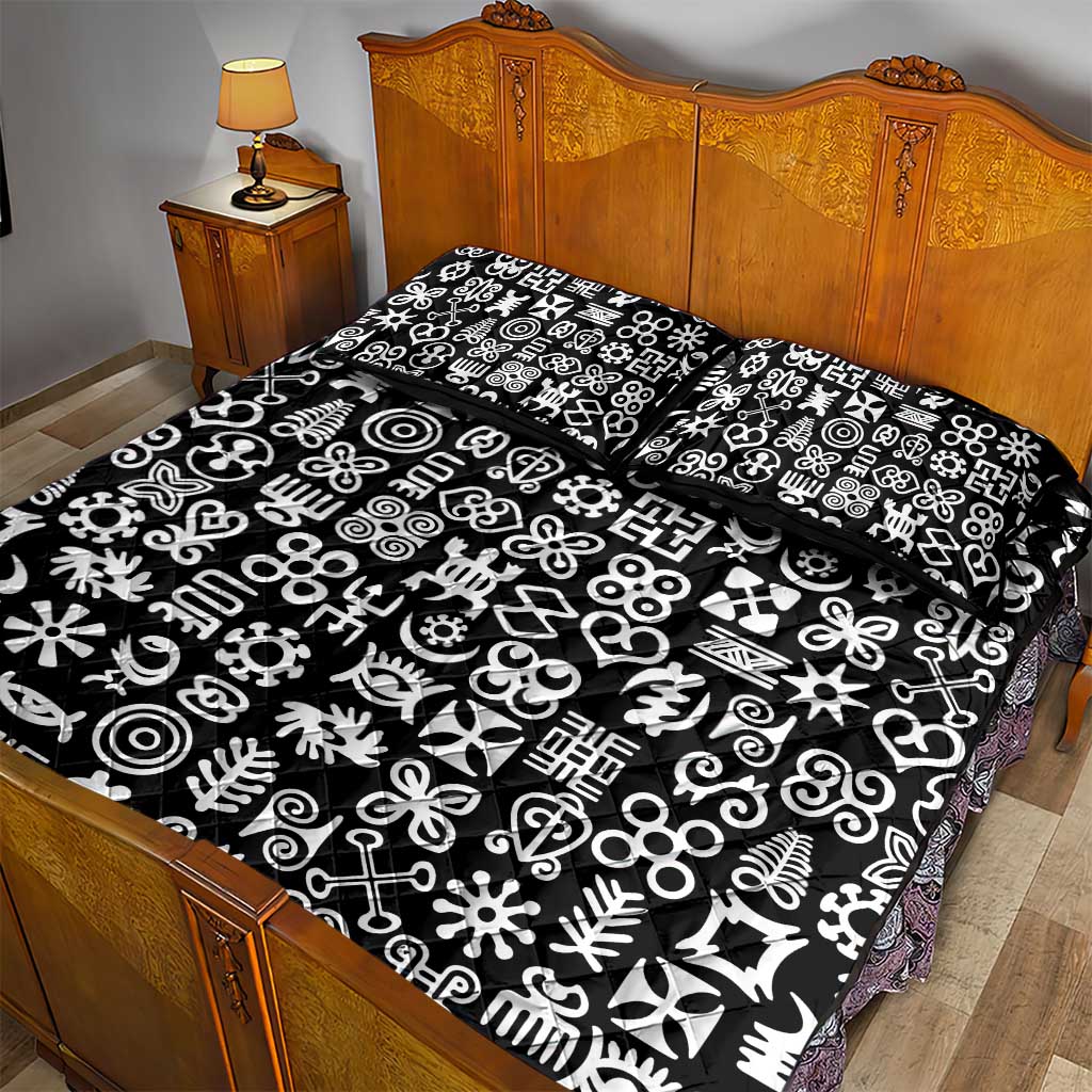 African Adinkra Quilt Bed Set - Mixed Pattern Symbols