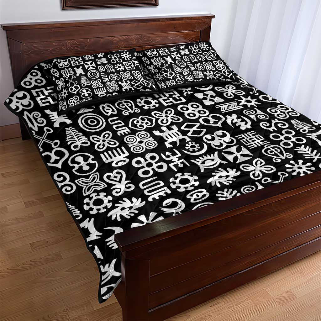 African Adinkra Quilt Bed Set - Mixed Pattern Symbols