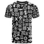 African Adinkra T shirt - Mixed Pattern Symbols