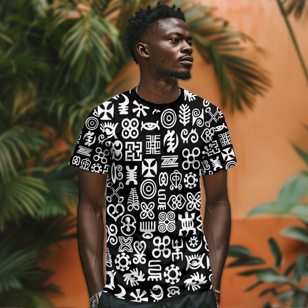 African Adinkra T shirt - Mixed Pattern Symbols