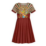 Proud African Kid Short Sleeve Dress - Hand Up Africa Map Art