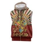 Proud African Sleeveless Zip Hoodie - Hand Up Africa Map Art - African Pride