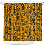 West African Yellow Art - Adinkra Culture Shower Curtain