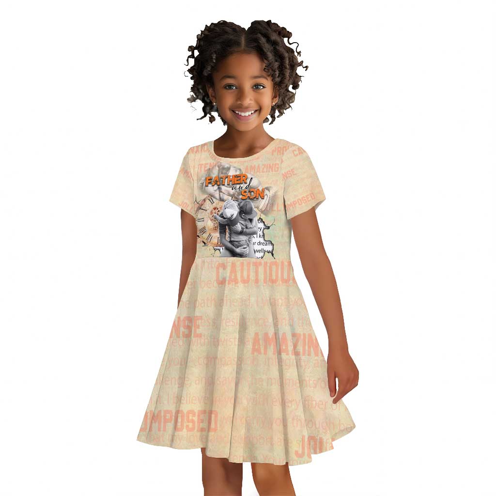 Gift for Dad - Personalized African Father and Son Kid Short Sleeve Dress