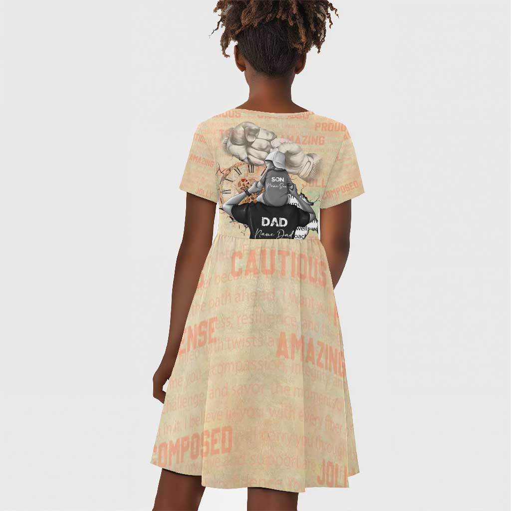Gift for Dad - Personalized African Father and Son Kid Short Sleeve Dress