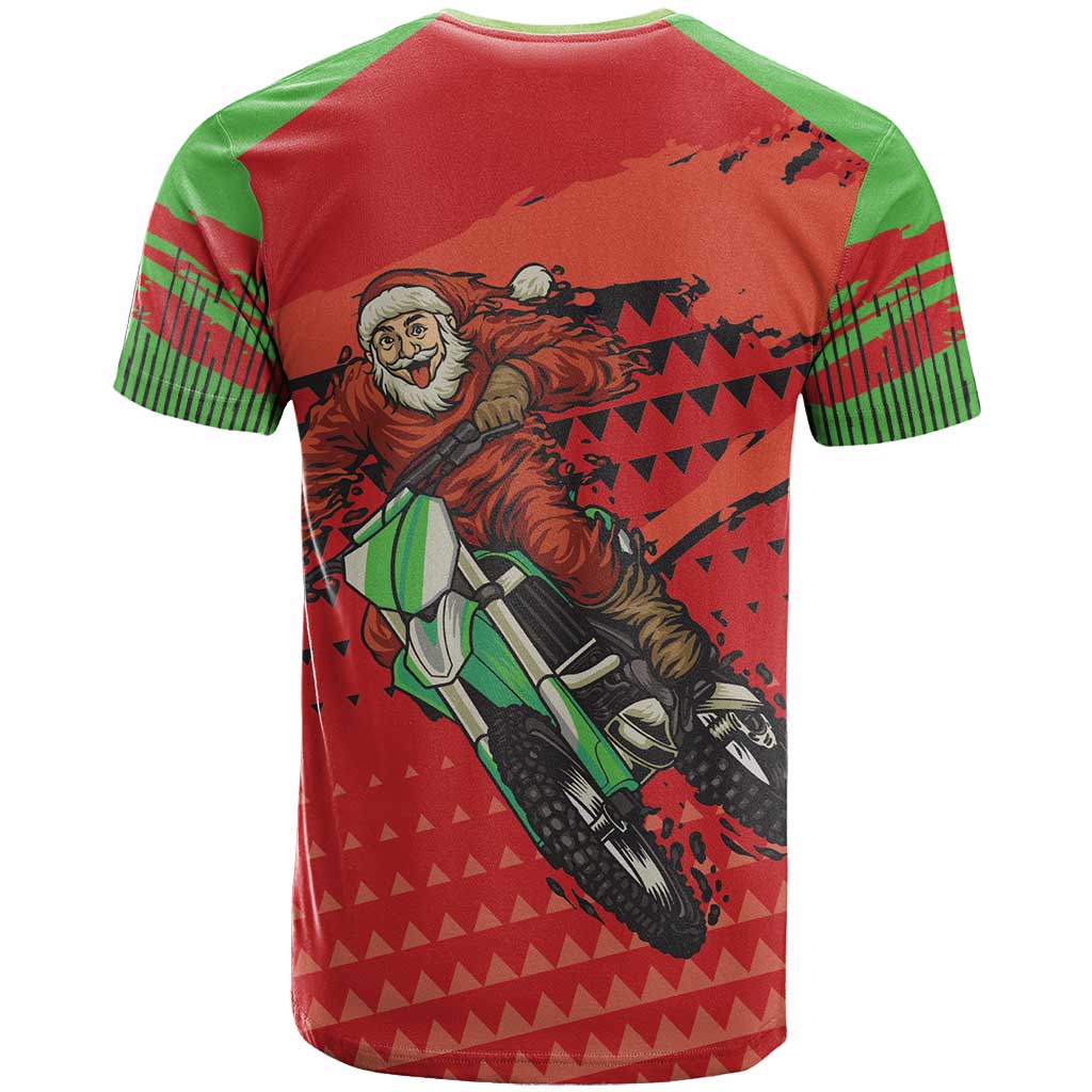 Afro Santa Braaap T shirt Motorcross Christmas