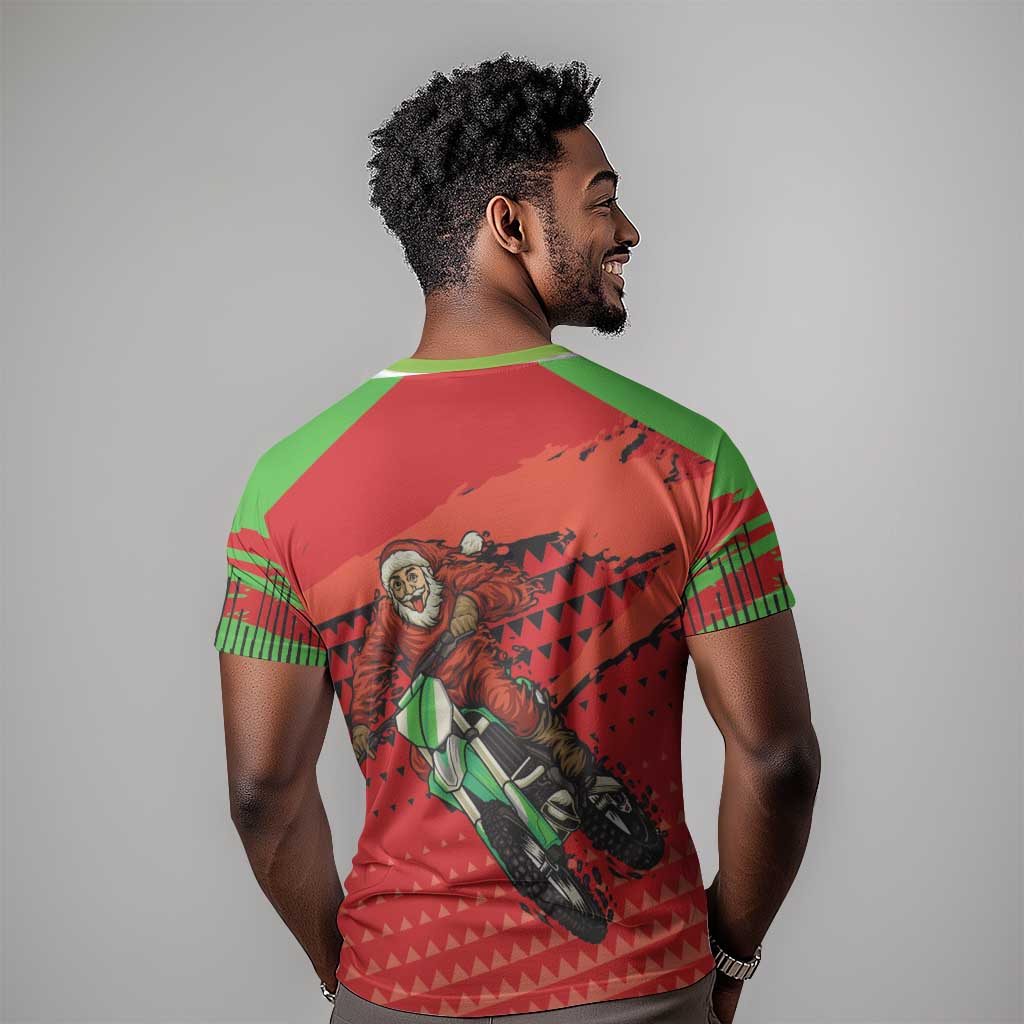Afro Santa Braaap T shirt Motorcross Christmas