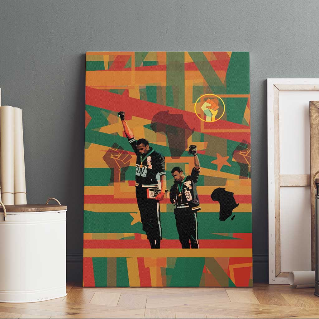 African American 1968 Canvas Wall Art Black Power Fists of Freedom