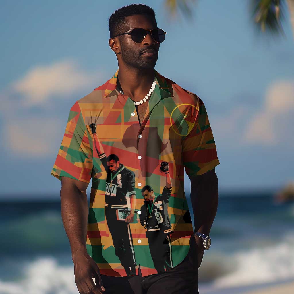 African American 1968 Hawaiian Shirt Black Power Fists of Freedom