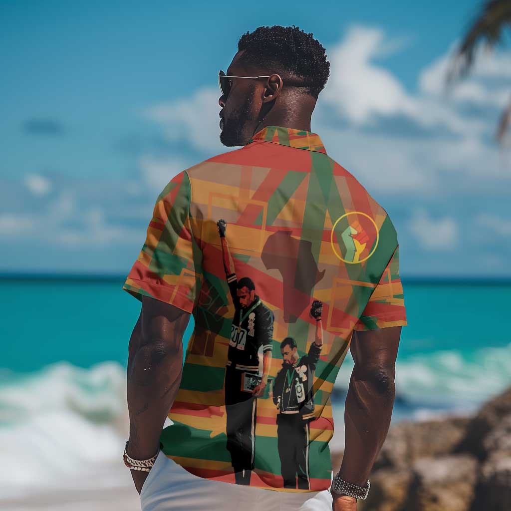 African American 1968 Hawaiian Shirt Black Power Fists of Freedom