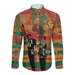 African American 1968 Long Sleeve Button Shirt Black Power Fists of Freedom