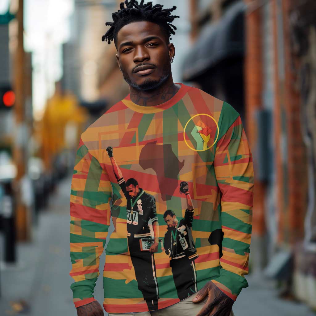 African American 1968 Long Sleeve Shirt Black Power Fists of Freedom