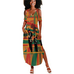 African American 1968 Summer Maxi Dress Black Power Fists of Freedom