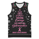 Christmas Tree Breast Cancer Afro Basketball Jersey Survivor African - African Pride