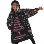 Christmas Tree Breast Cancer Afro Kid Wearable Blanket Hoodie Survivor African