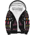 Christmas Tree Breast Cancer Afro Sherpa Hoodie Survivor African