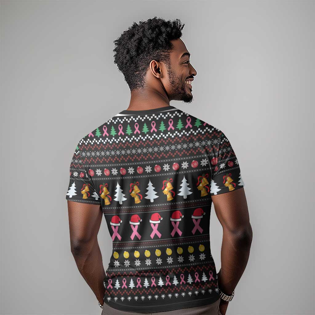 Christmas Tree Breast Cancer Afro T shirt Survivor African