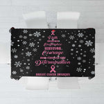 Christmas Tree Breast Cancer Afro Tablecloth Survivor African