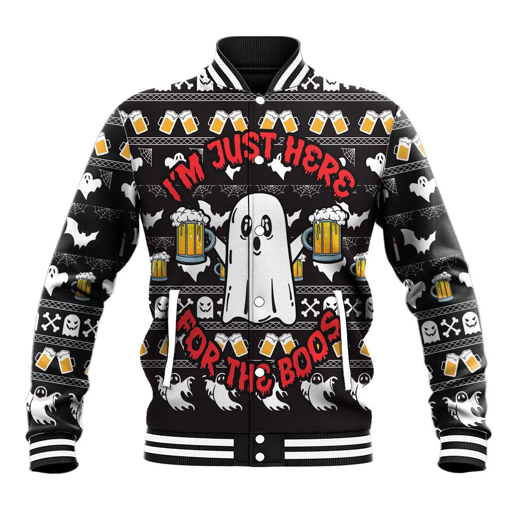 Christmas Africa Boo Beer Baseball Jacket I'm Just Here For The Boss