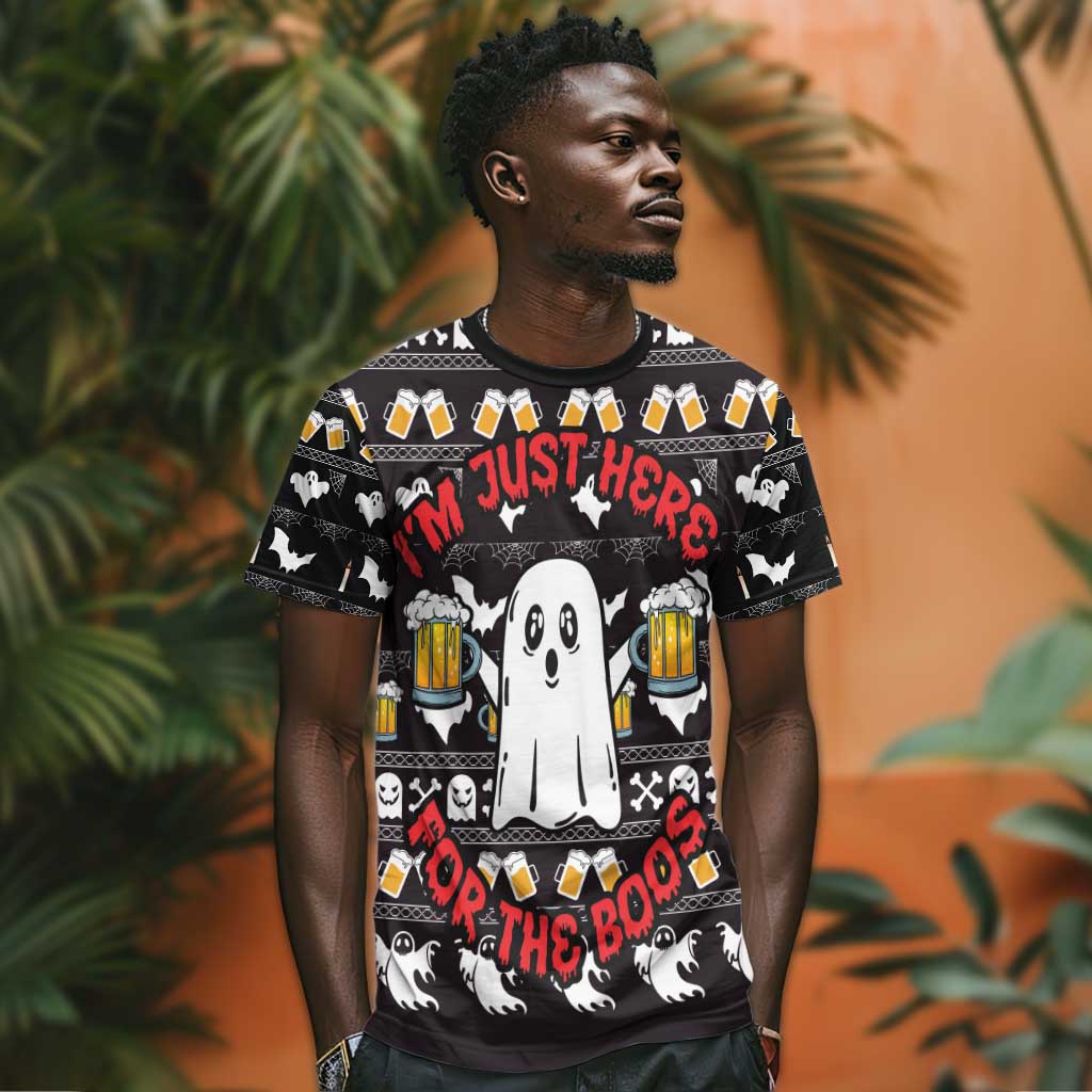 Christmas Africa Boo Beer T shirt I'm Just Here For The Boss
