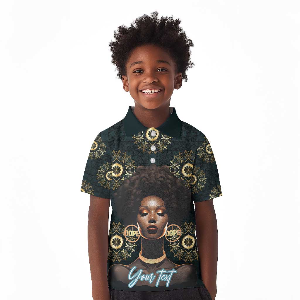 Personalized Afro Women Kid Polo Shirt Powerful African Pattern