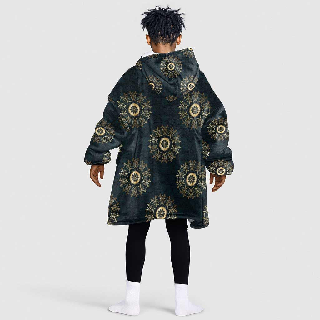 Personalized Afro Women Kid Wearable Blanket Hoodie Powerful African Pattern