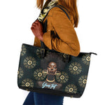 Personalized Afro Women Leather Tote Bag Powerful African Pattern
