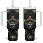 Personalized Afro Women Tumbler With Handle Powerful African Pattern