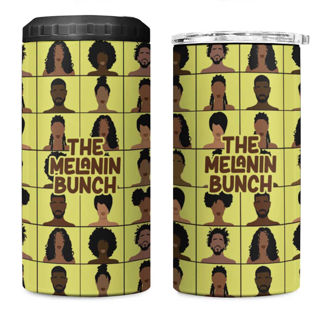 The Melanin Bunch African 4 in 1 Can Cooler Tumbler Afro Black People