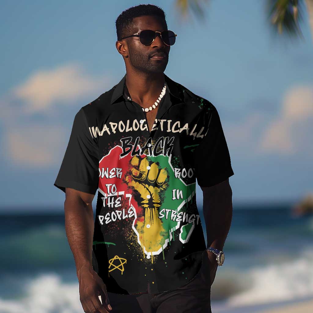 African Black Power Hawaiian Shirt Unapologetically Black Raised Fist