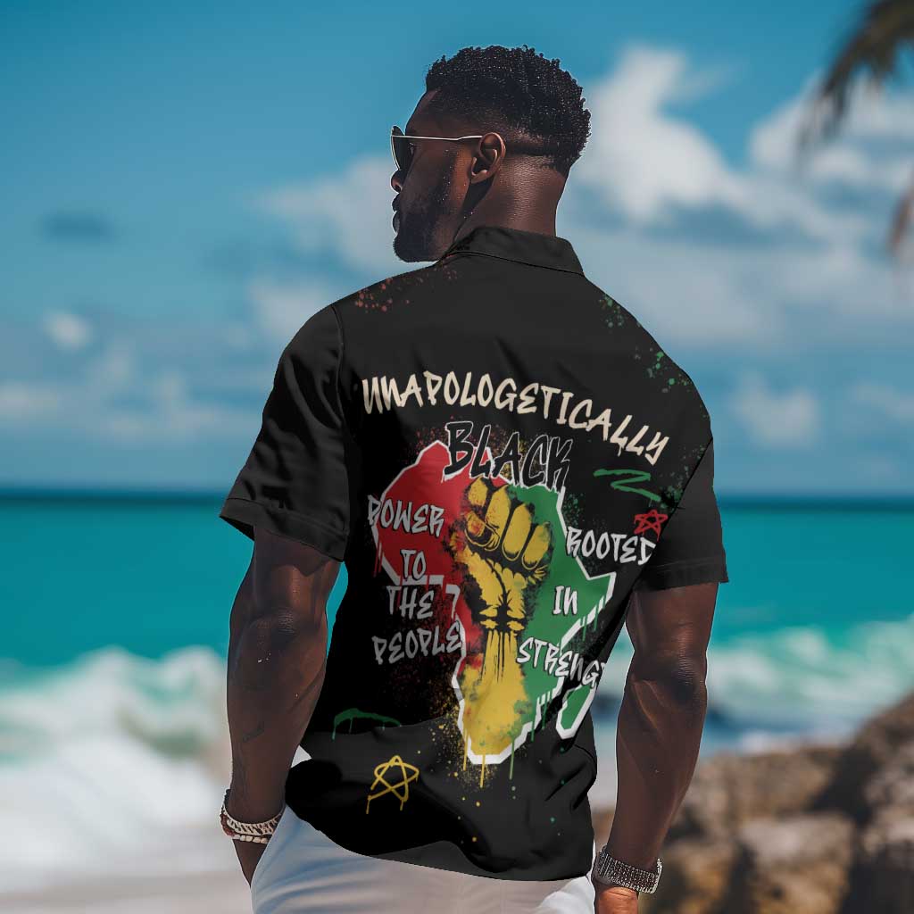 African Black Power Hawaiian Shirt Unapologetically Black Raised Fist