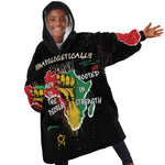 African Black Power Kid Wearable Blanket Hoodie Unapologetically Black Raised Fist