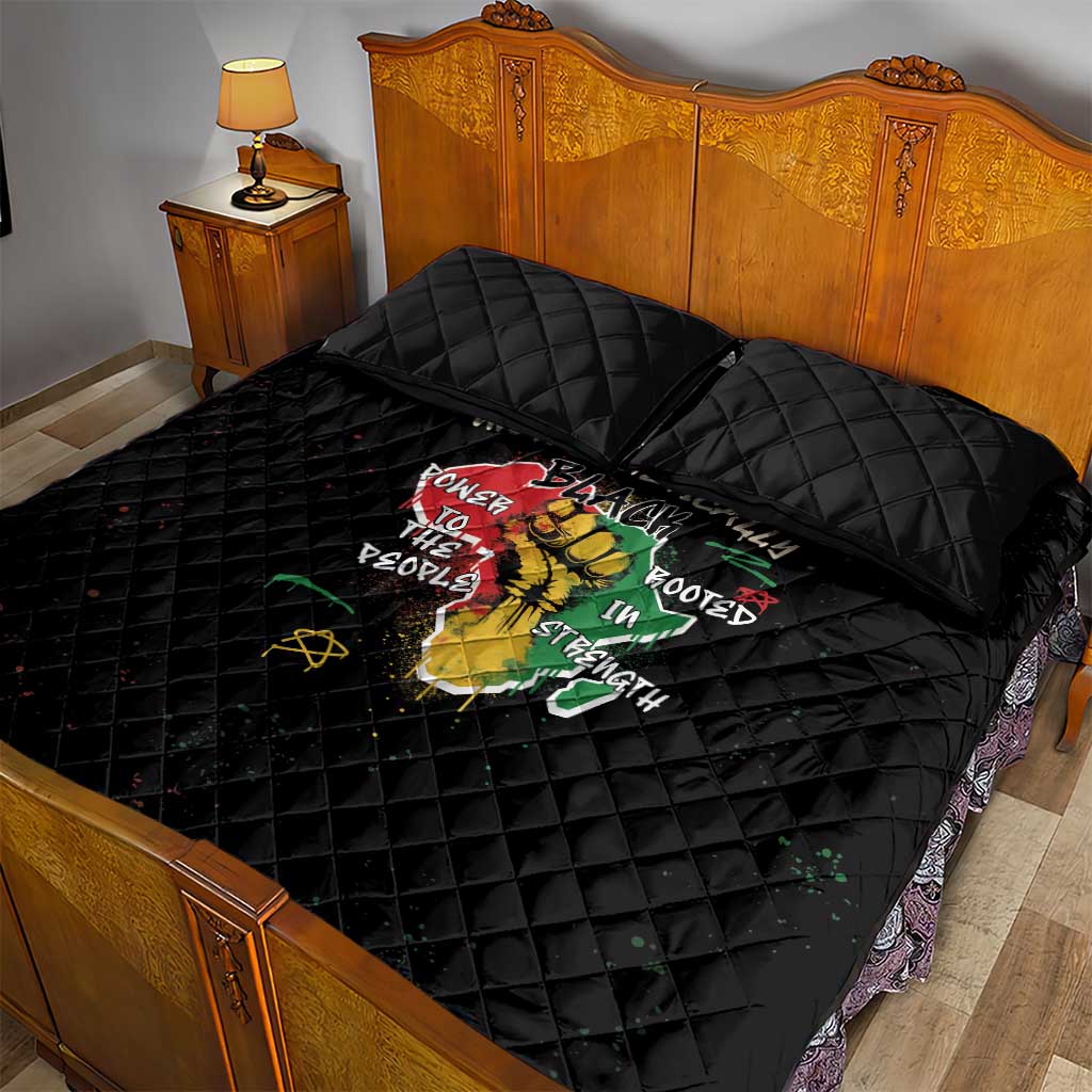 African Black Power Quilt Bed Set Unapologetically Black Raised Fist