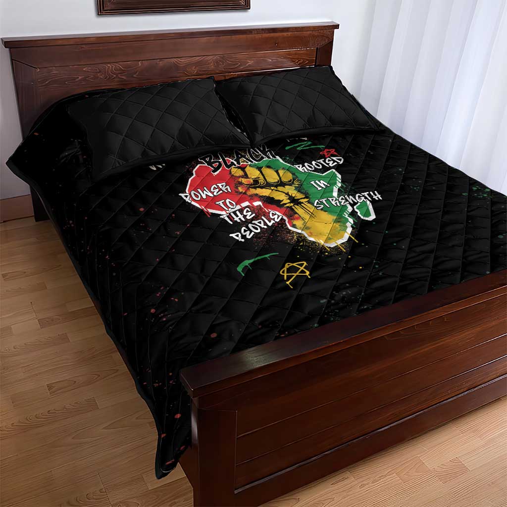 African Black Power Quilt Bed Set Unapologetically Black Raised Fist