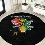 African Black Power Round Carpet Unapologetically Black Raised Fist