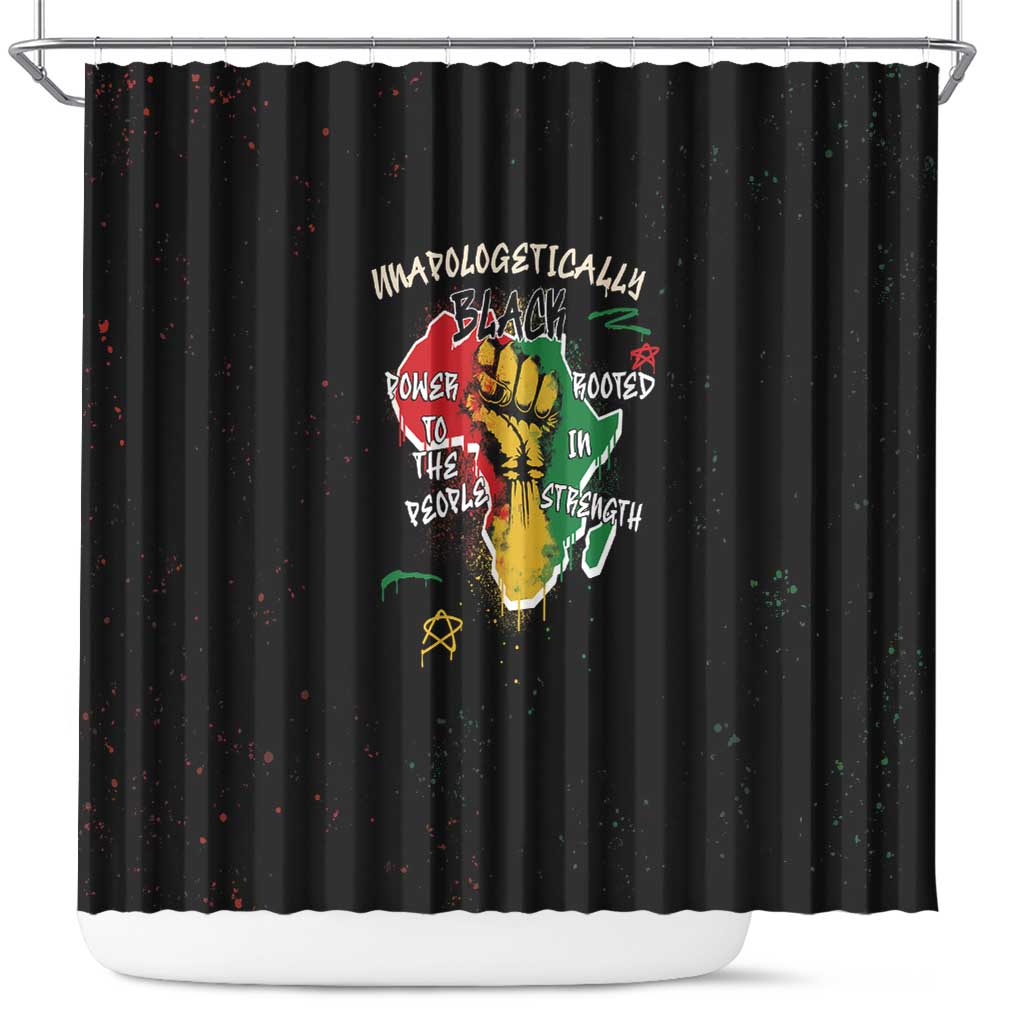 African Black Power Shower Curtain Unapologetically Black Raised Fist