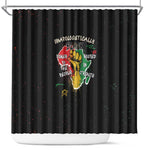 African Black Power Shower Curtain Unapologetically Black Raised Fist
