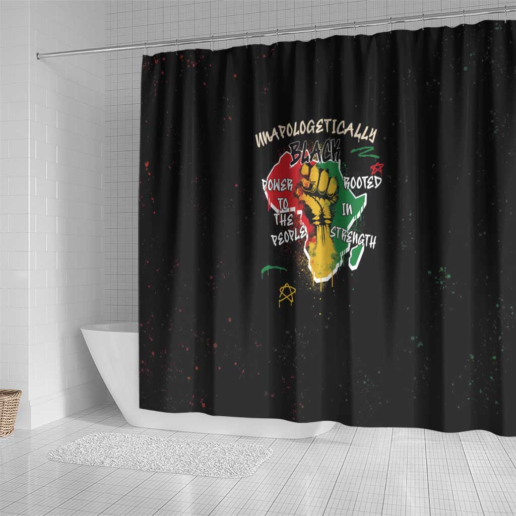 African Black Power Shower Curtain Unapologetically Black Raised Fist