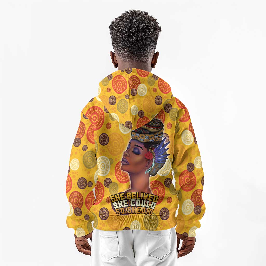 African Women Kid Hoodie She Believed She Could So She Did