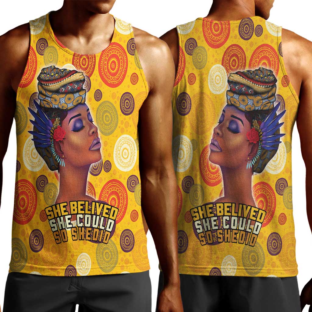 African Women Men Tank Top She Believed She Could So She Did