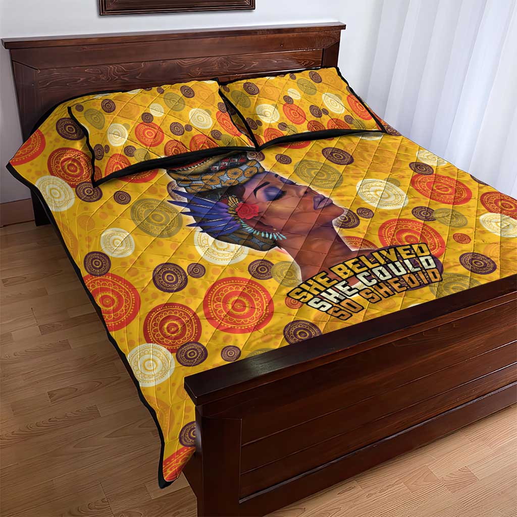 African Women Quilt Bed Set She Believed She Could So She Did