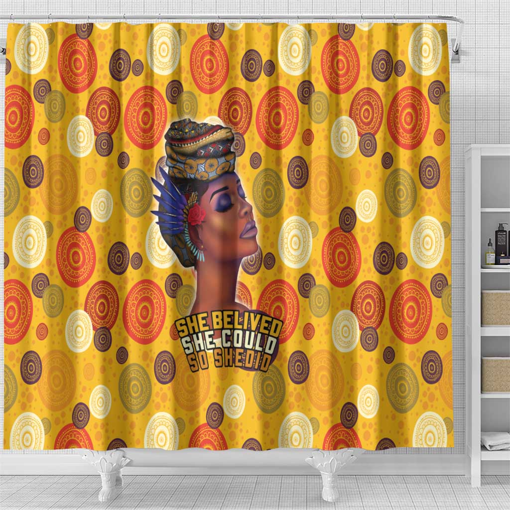 African Women Shower Curtain She Believed She Could So She Did