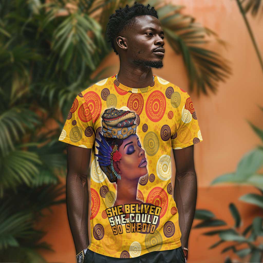 African Women T shirt She Believed She Could So She Did